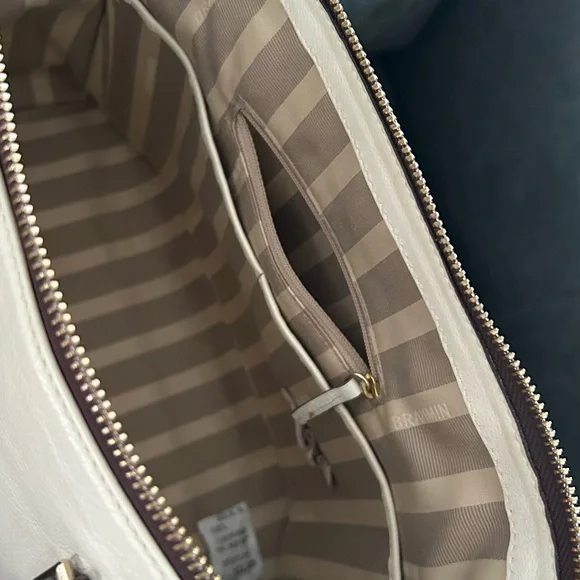 Brahmin Green and White Tote with Elegant Design - Picture 8 of 12